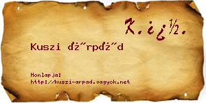 Kuszi Árpád névjegykártya