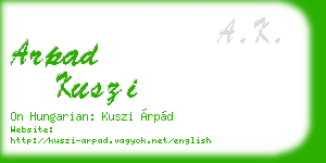 arpad kuszi business card