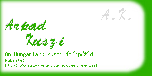 arpad kuszi business card